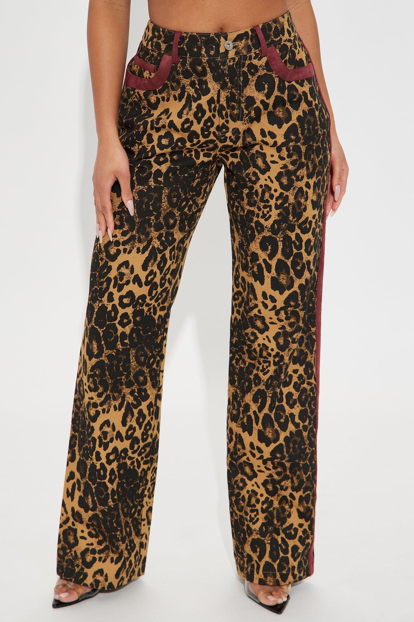 Game On Striped Leopard Pant - Brown/combo Product Image