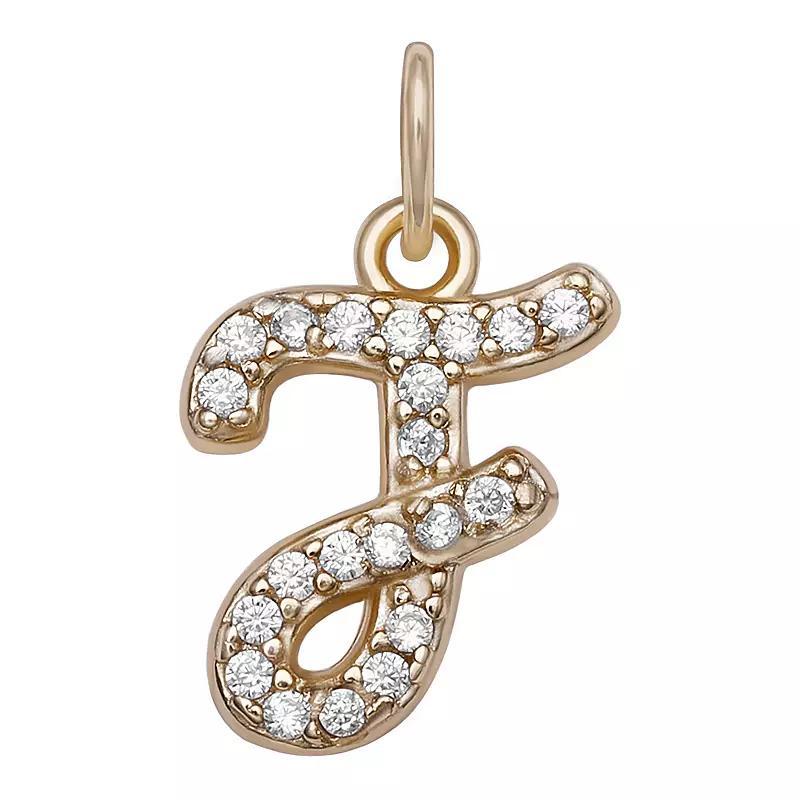 LC Lauren Conrad Sterling Silver Cubic Zirconia Initial Charm, Womens, Gold Tone O Product Image