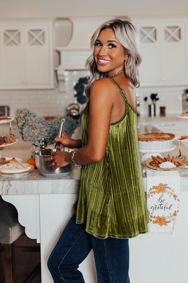 Finding Romance Velvet Tank In Lime Product Image