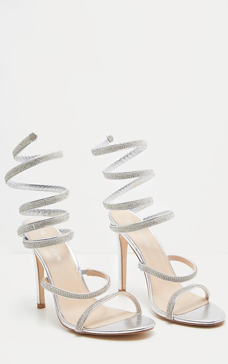 Silver Jewel Diamante Heel Product Image