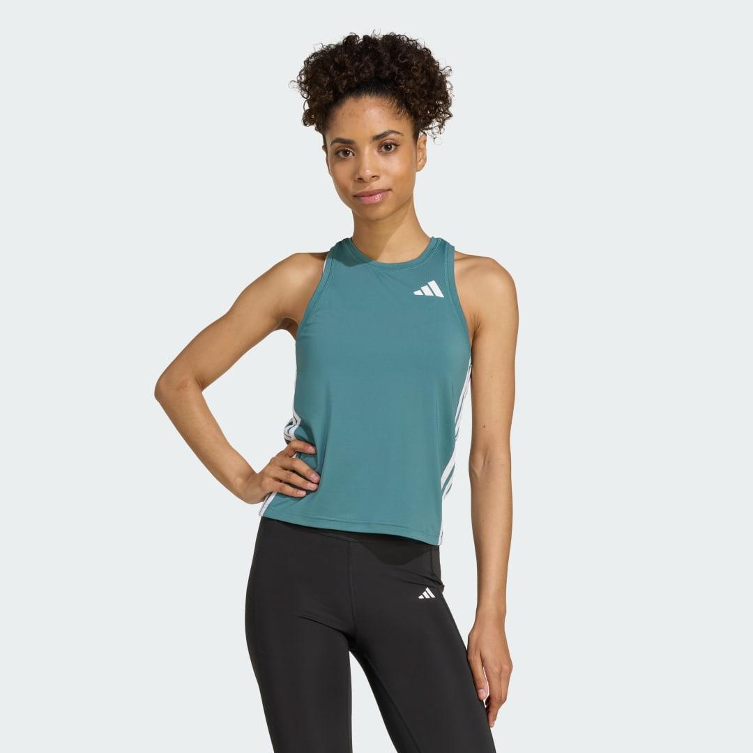 adidas Train Essentials 3-Stripes Workout Tank Top White M Womens Product Image