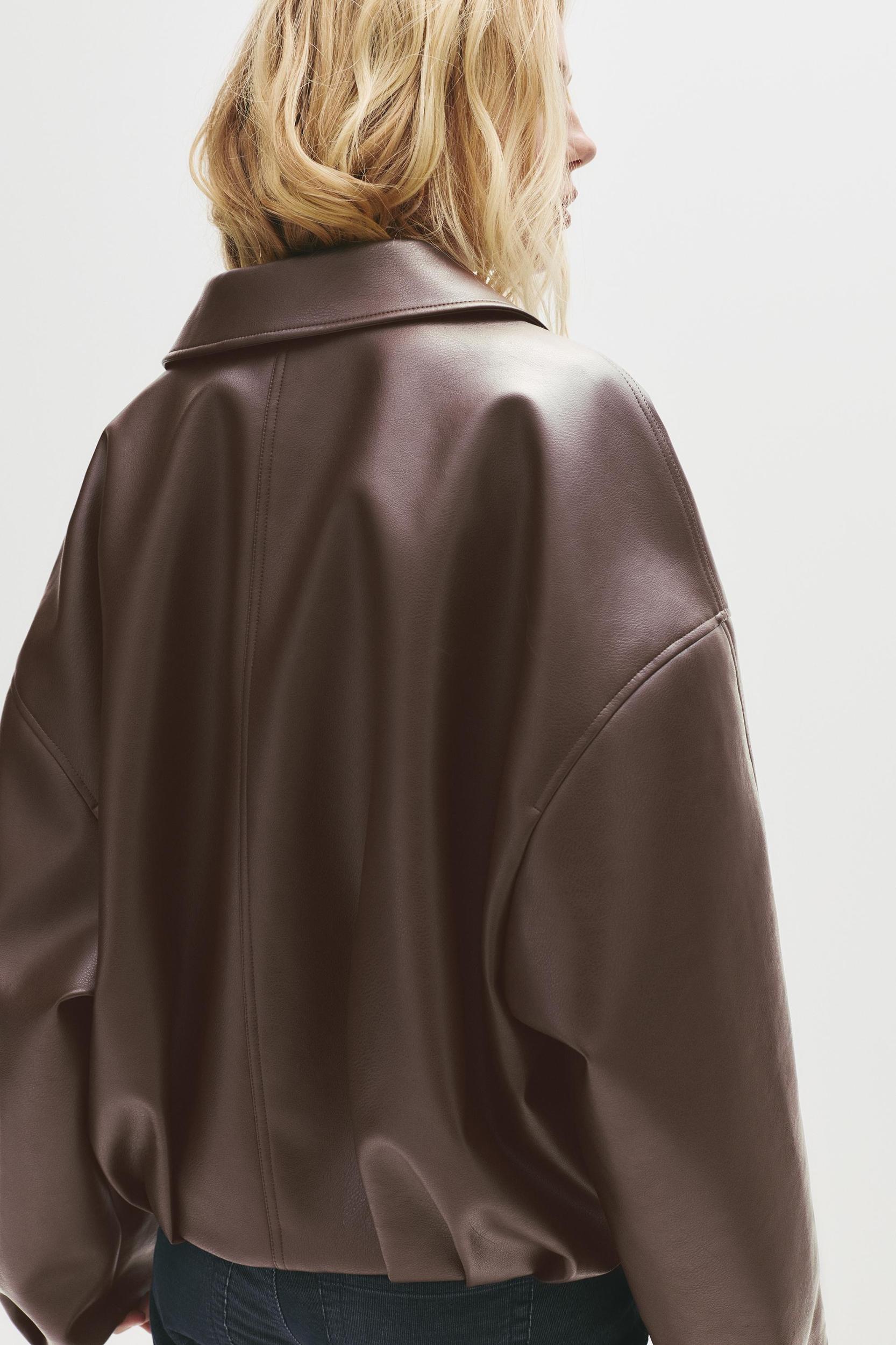 Faux leather bomber jacket Product Image