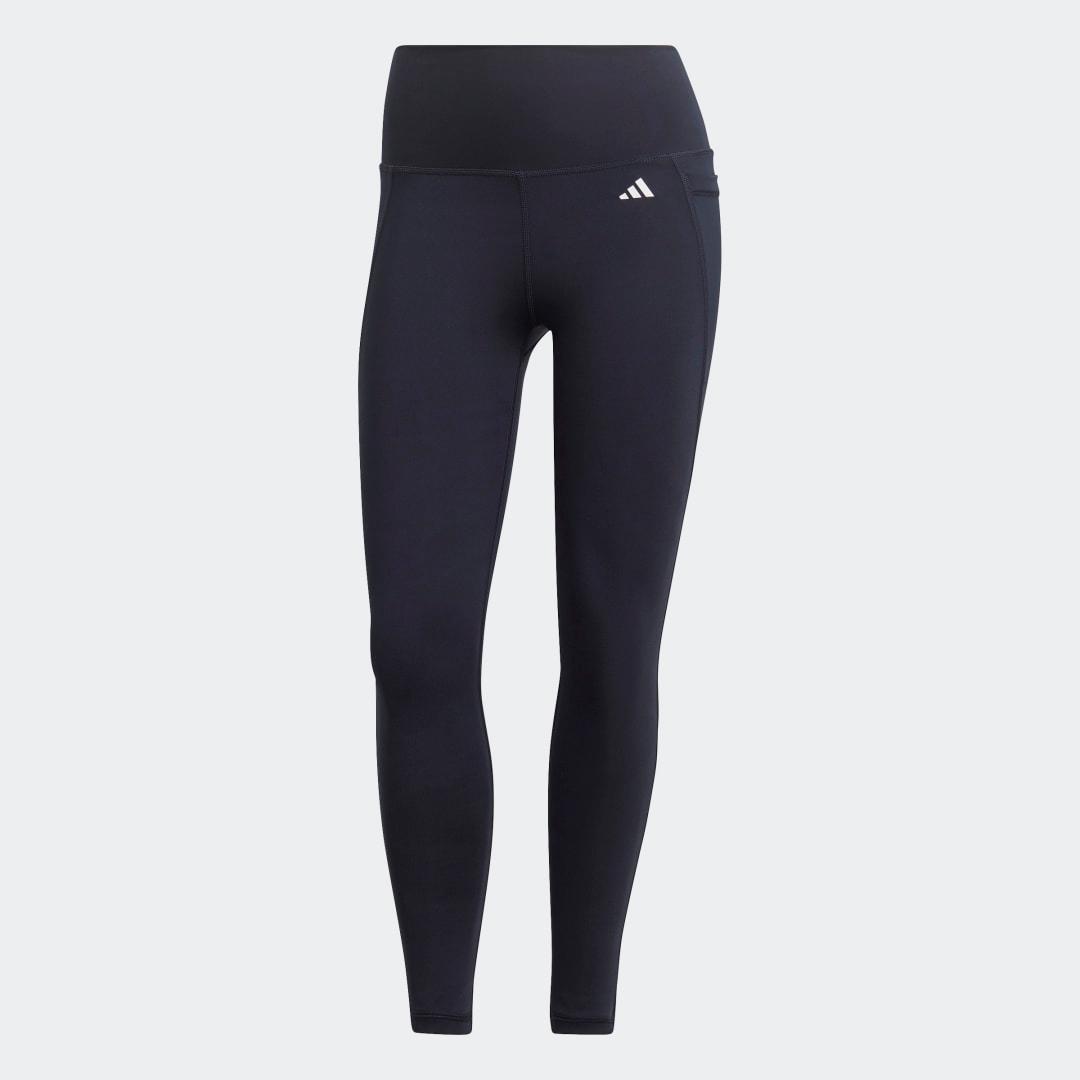 adidas Optime Stash Pocket High-Waisted 7/8 Leggings Legend Ink S Womens Product Image