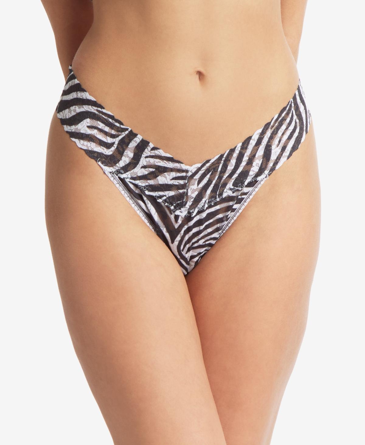 Printed Original-Rise Signature Lace Thong Product Image