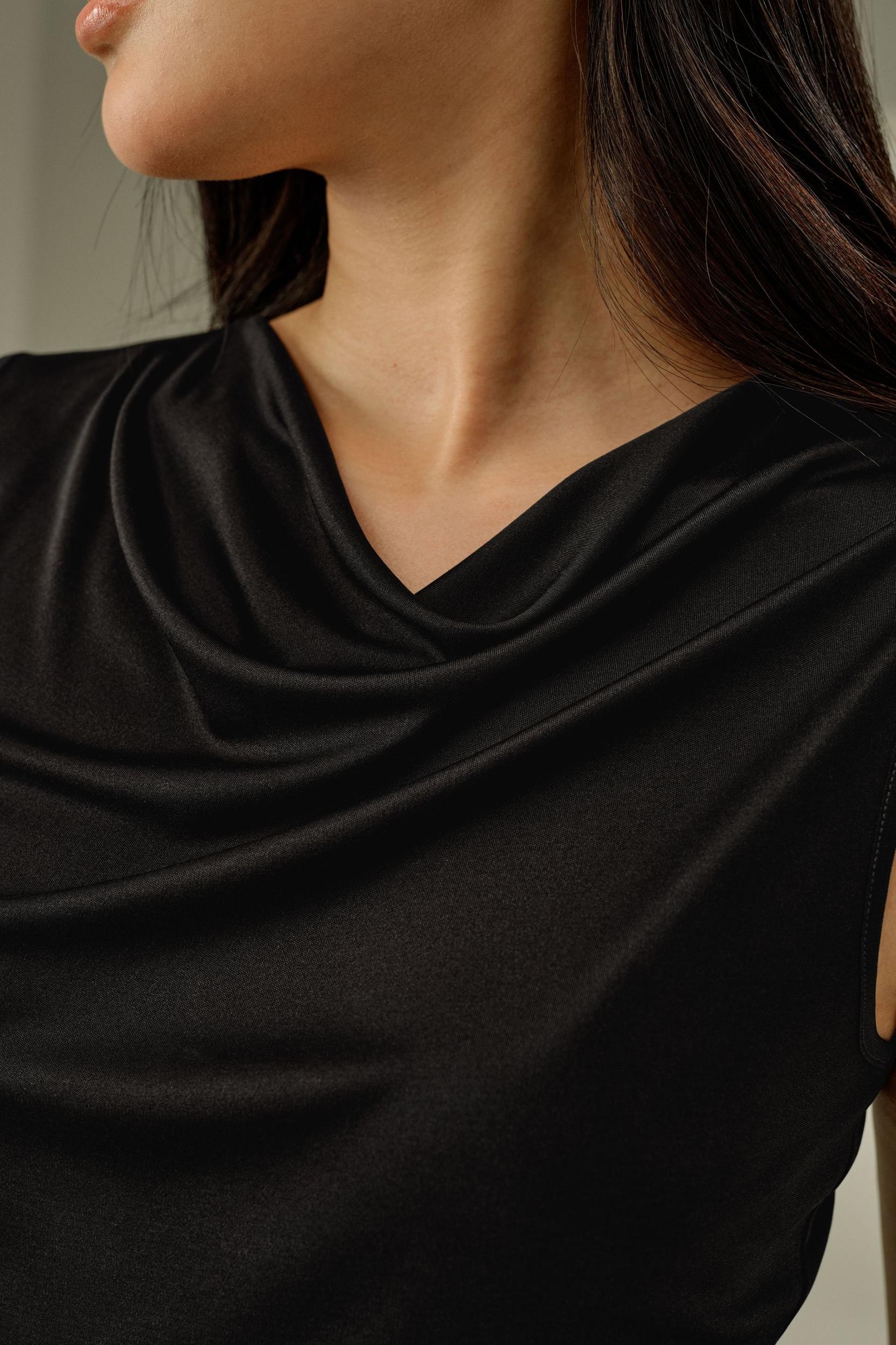 Silk Jersey Cowl-neck Sleeveless Top Product Image