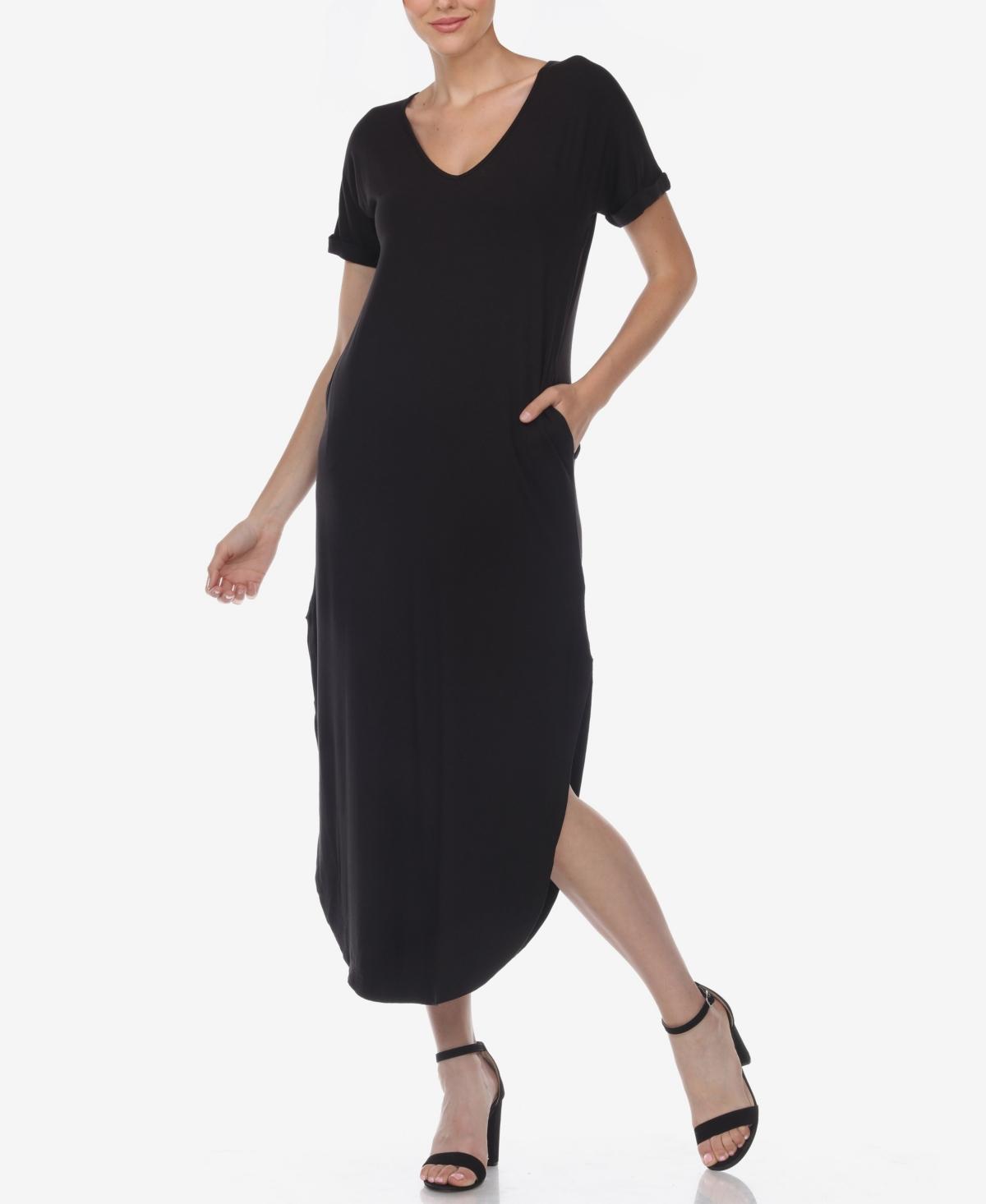 Womens Short Sleeve V-Neck Maxi Dress Product Image