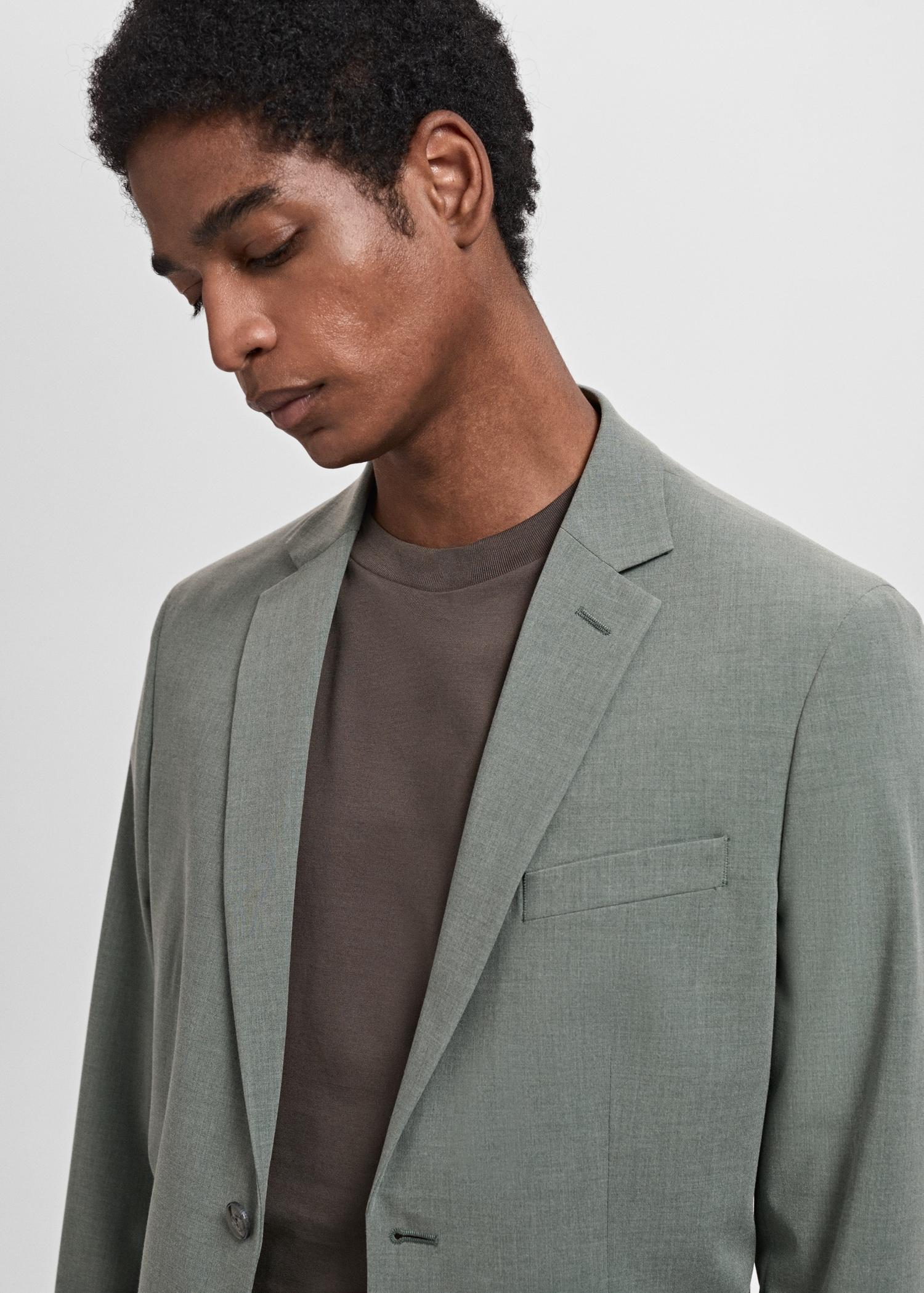 Super slim-fit suit jacket in stretch fabric - Men | MANGO USA Product Image