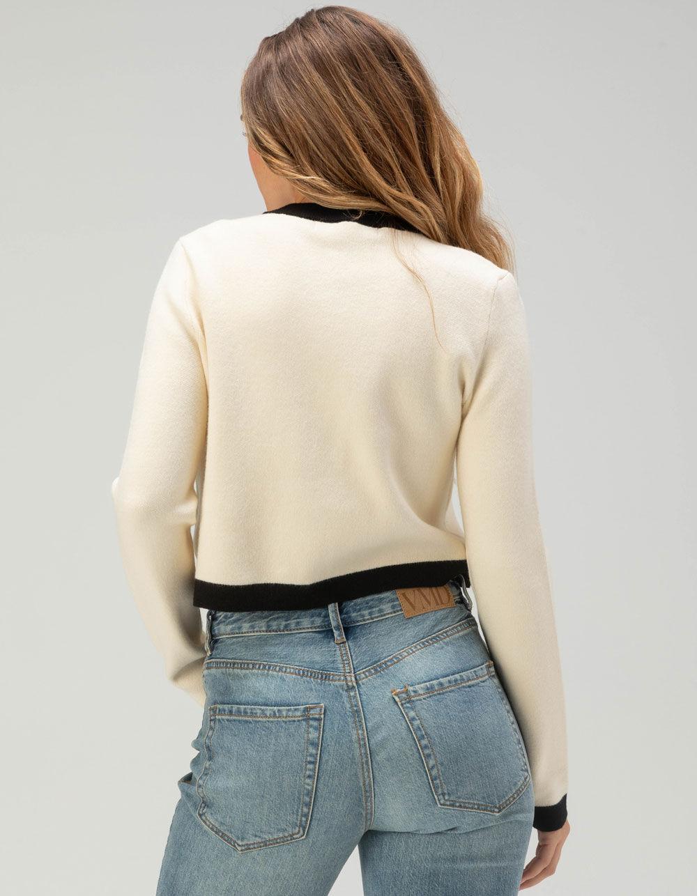 VERO MODA Saba Womens Cardigan - CREAM/BLACK Product Image