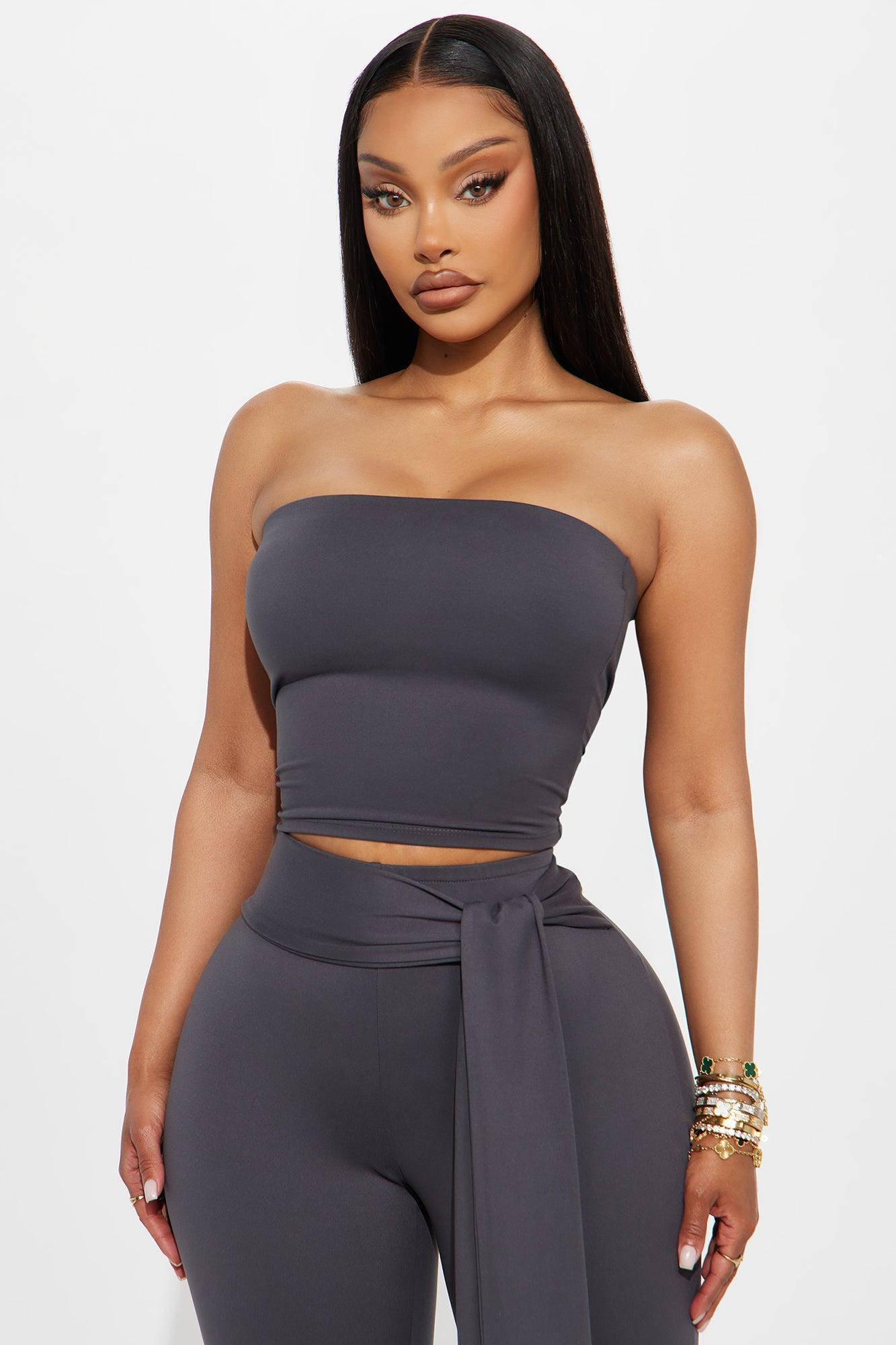 Knot Your Babe Capri Set - Charcoal Product Image