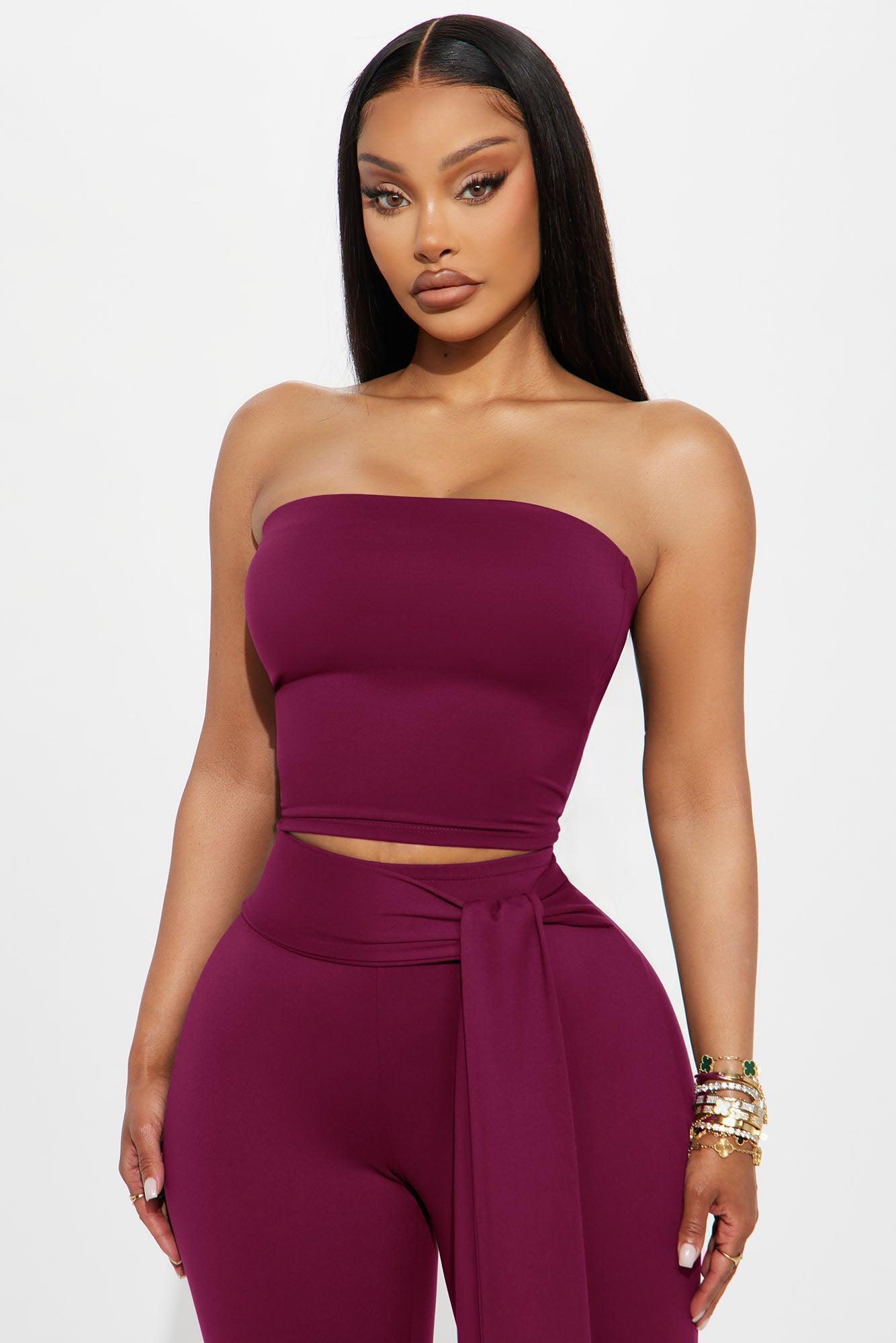 Knot Your Babe Capri Set - Wine Product Image
