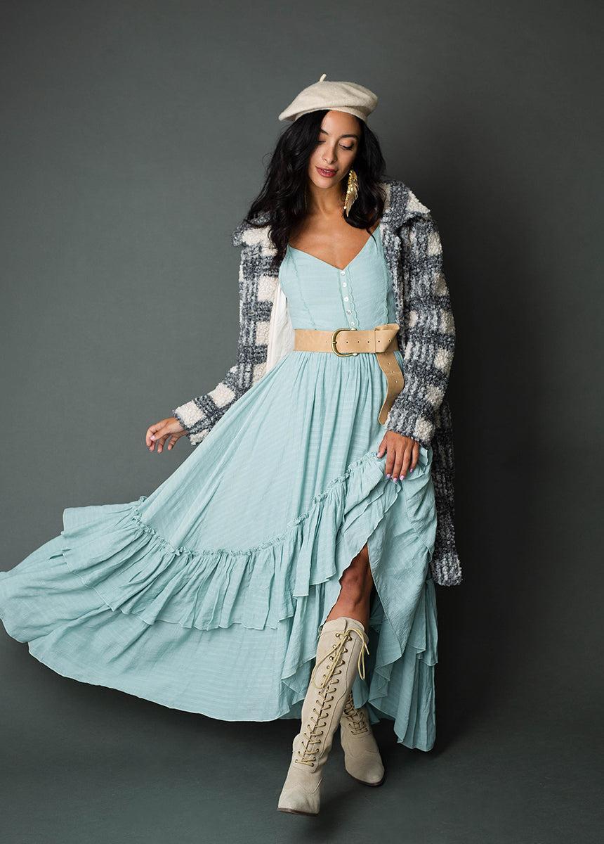 Everlie Dress in Blue Smoke Female Product Image