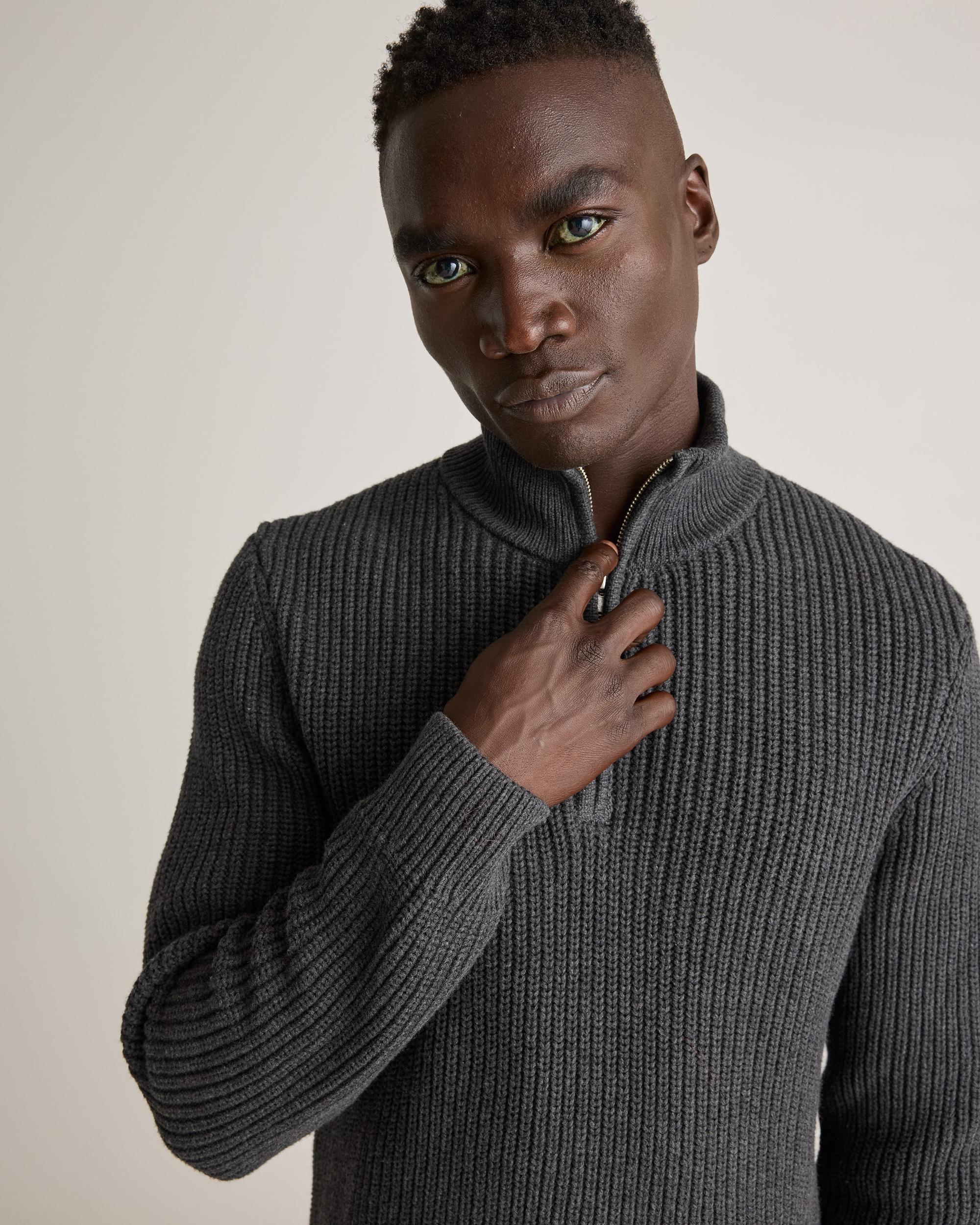 Quince | Men's Fisherman Quarter-Zip Sweater Organic Cotton Product Image