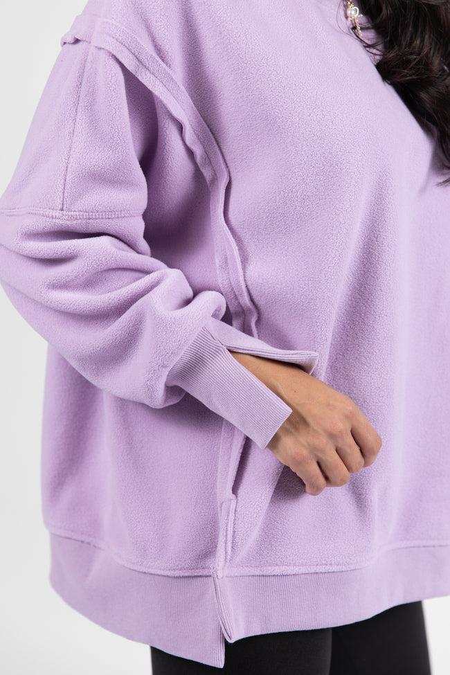 Scouted Out Purple Oversized Fleece Sweatshirt FINAL SALE Product Image