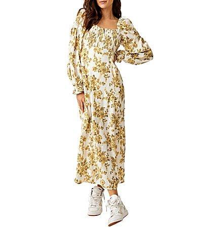 Womens Jaymes Smocked Floral Midi-Dress Product Image