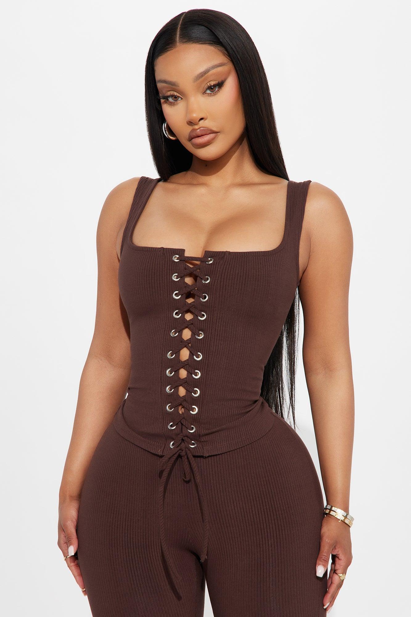Carina Snatched Pant Set - Chocolate Product Image