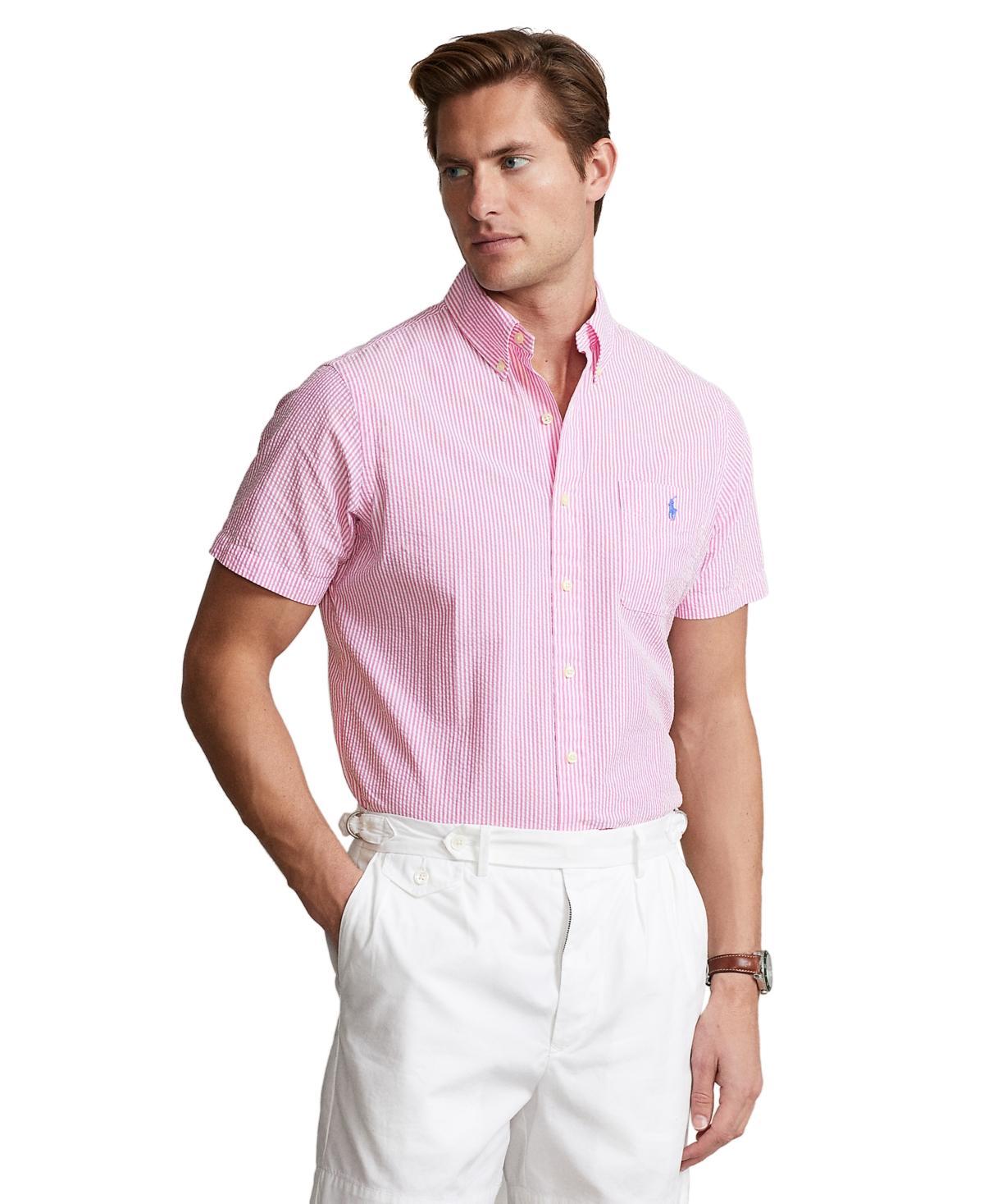 Mens Prepster Seersucker Untucked-Length Shirt Product Image
