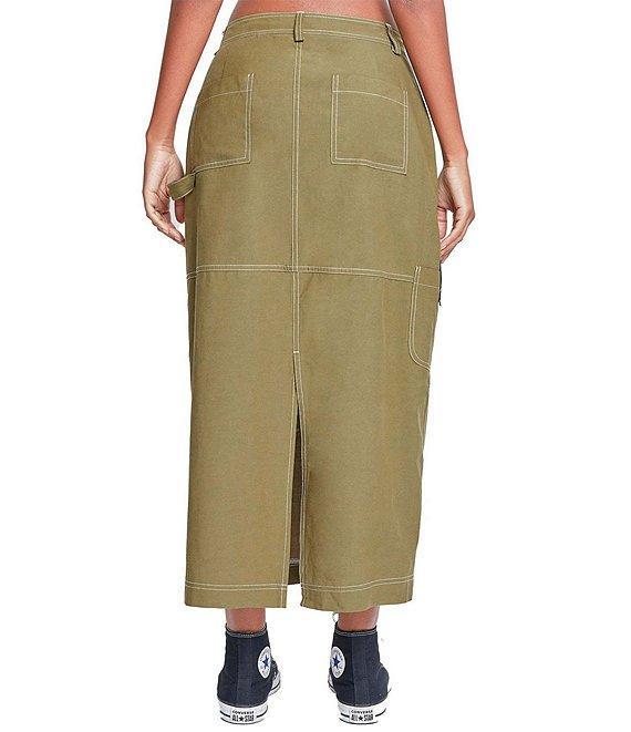 YMI Jeanswear Mid Rise Cargo Maxi Skirt Product Image
