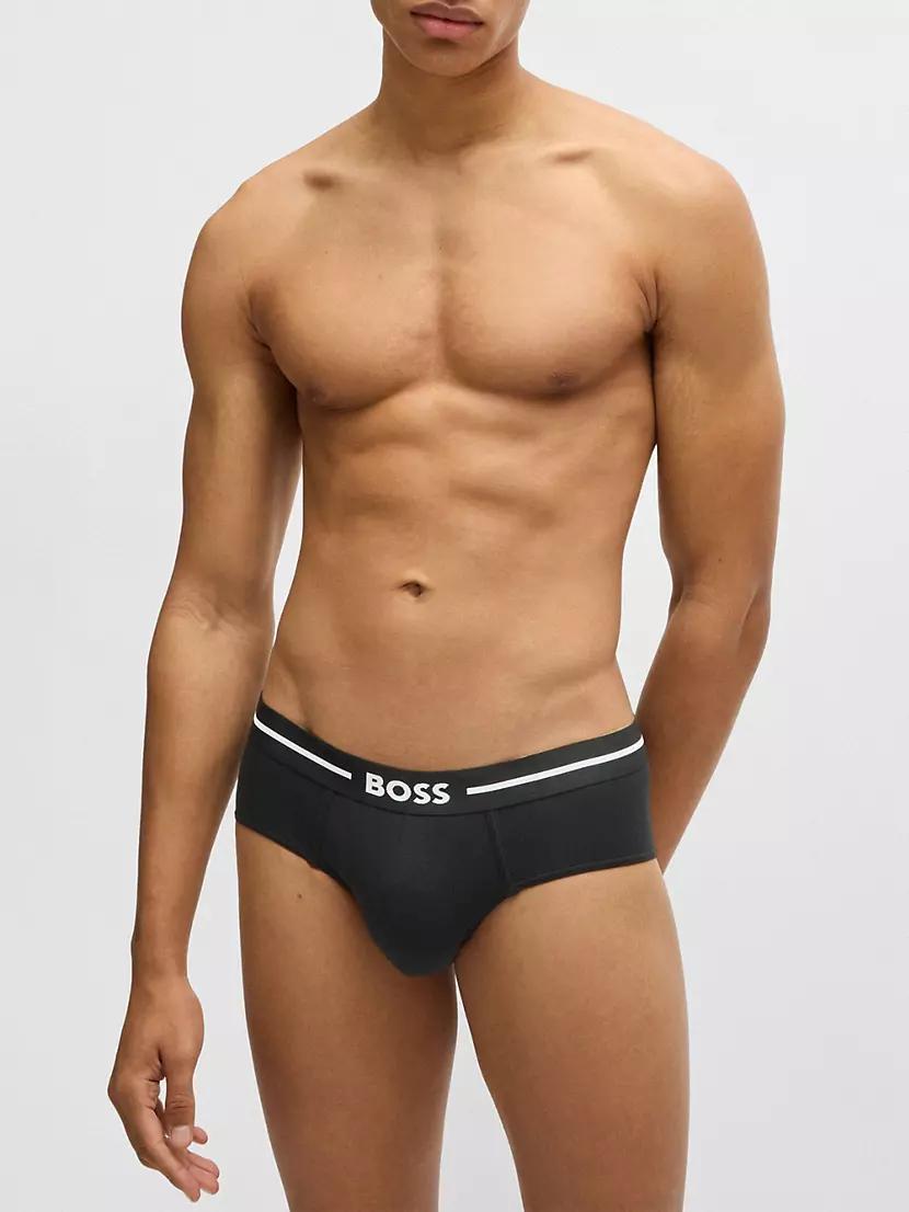 Three-Pack of Stretch-Cotton Trunks with Logo Waistbands Product Image