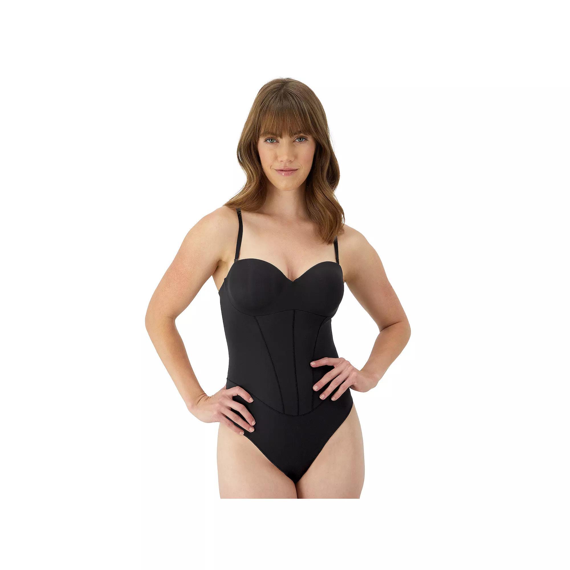 Maidenform Firm Control Shapewear Tummy Shaping Multiway Thong Bodysuit DMS131, Women's, Size: Large, Just Brown Product Image