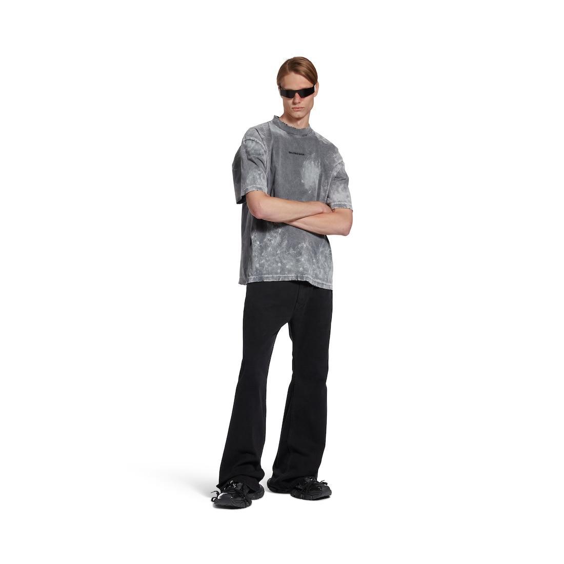 Men's Balenciaga Back T-shirt Medium Fit  in Grey Product Image