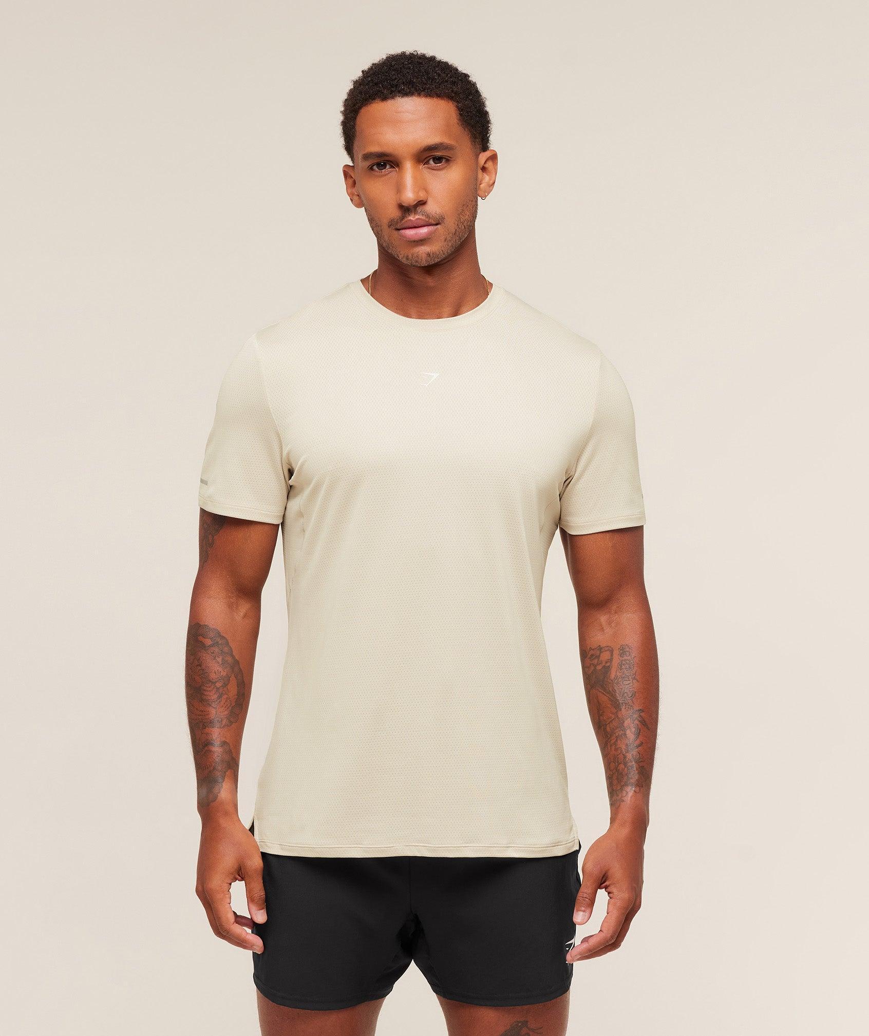 Gymshark Running T-Shirt - Pebble Grey Male Product Image