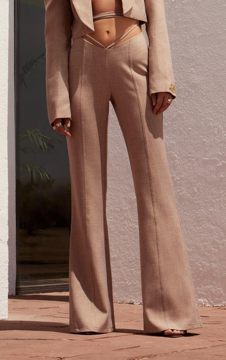 PLT Label Taupe Tie Waist Pants Product Image