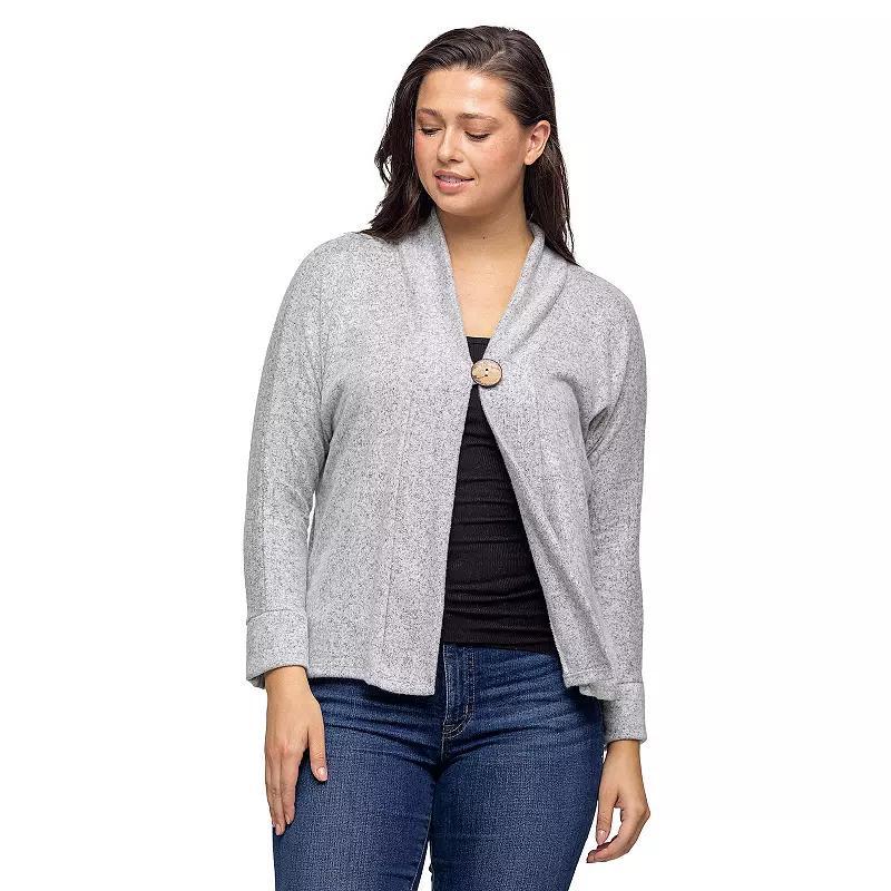 Women's 24Seven Comfort Apparel Single Button Cardigan, Size: XL, Hunter Product Image