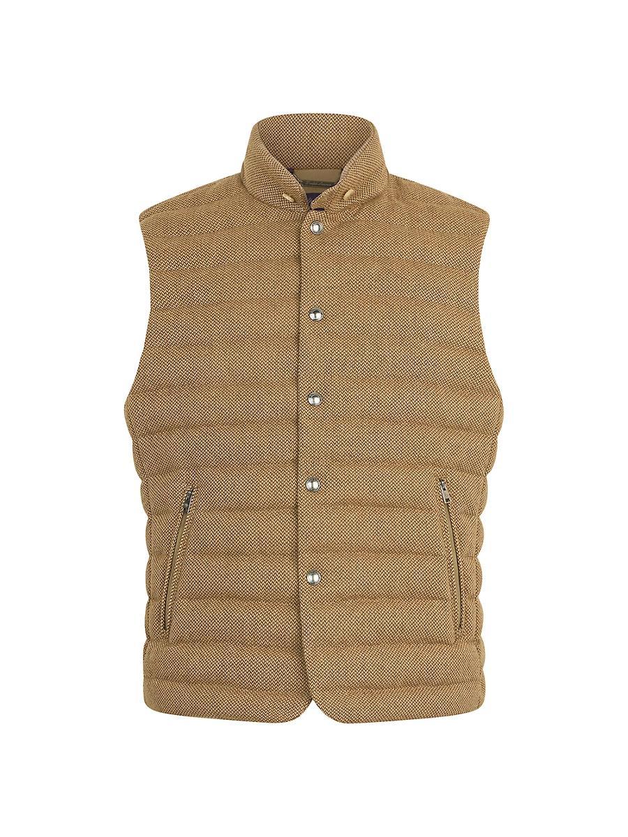 Mens Quilted Tweed Down Vest Product Image