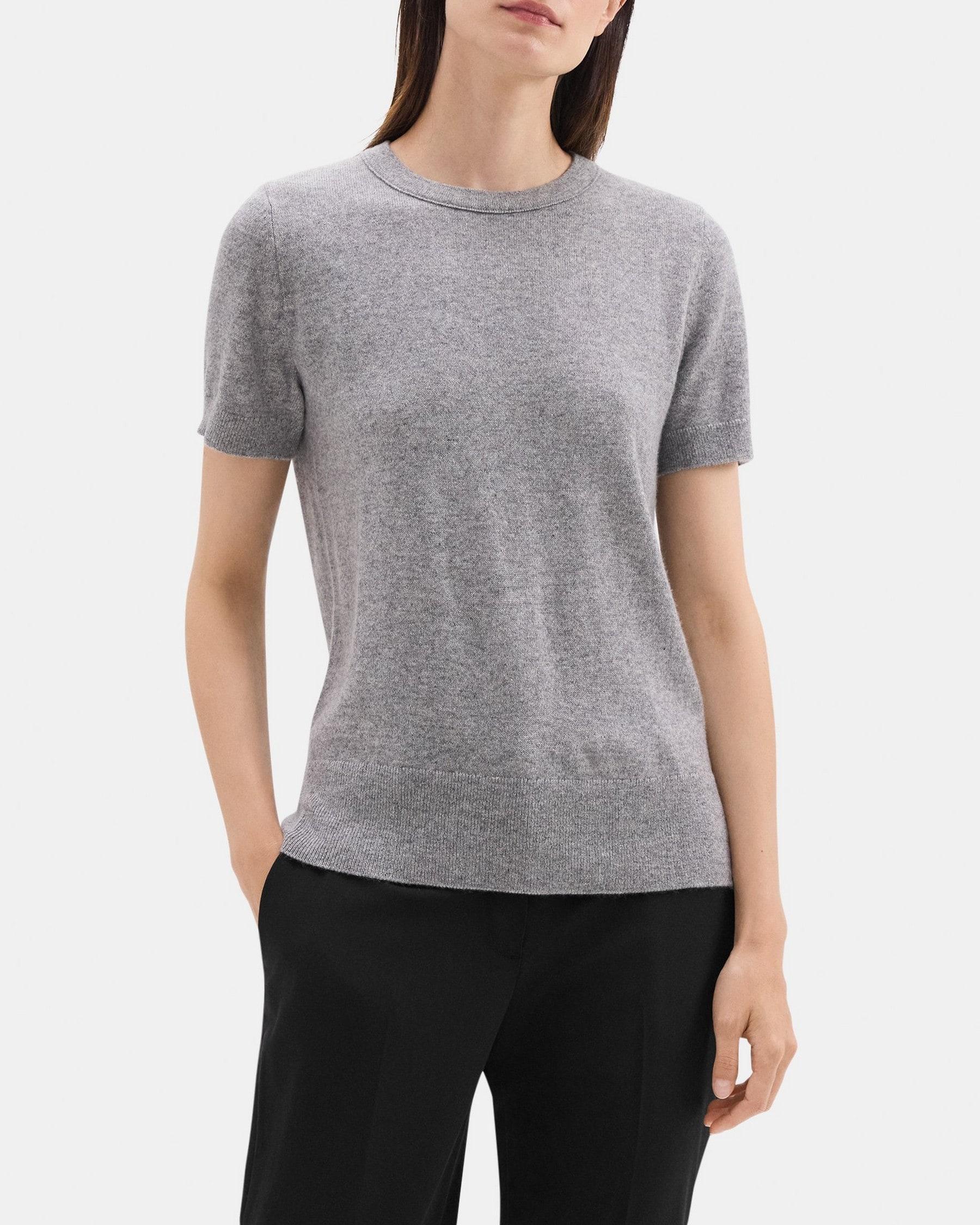 Short-Sleeve Sweater in Cashmere Product Image
