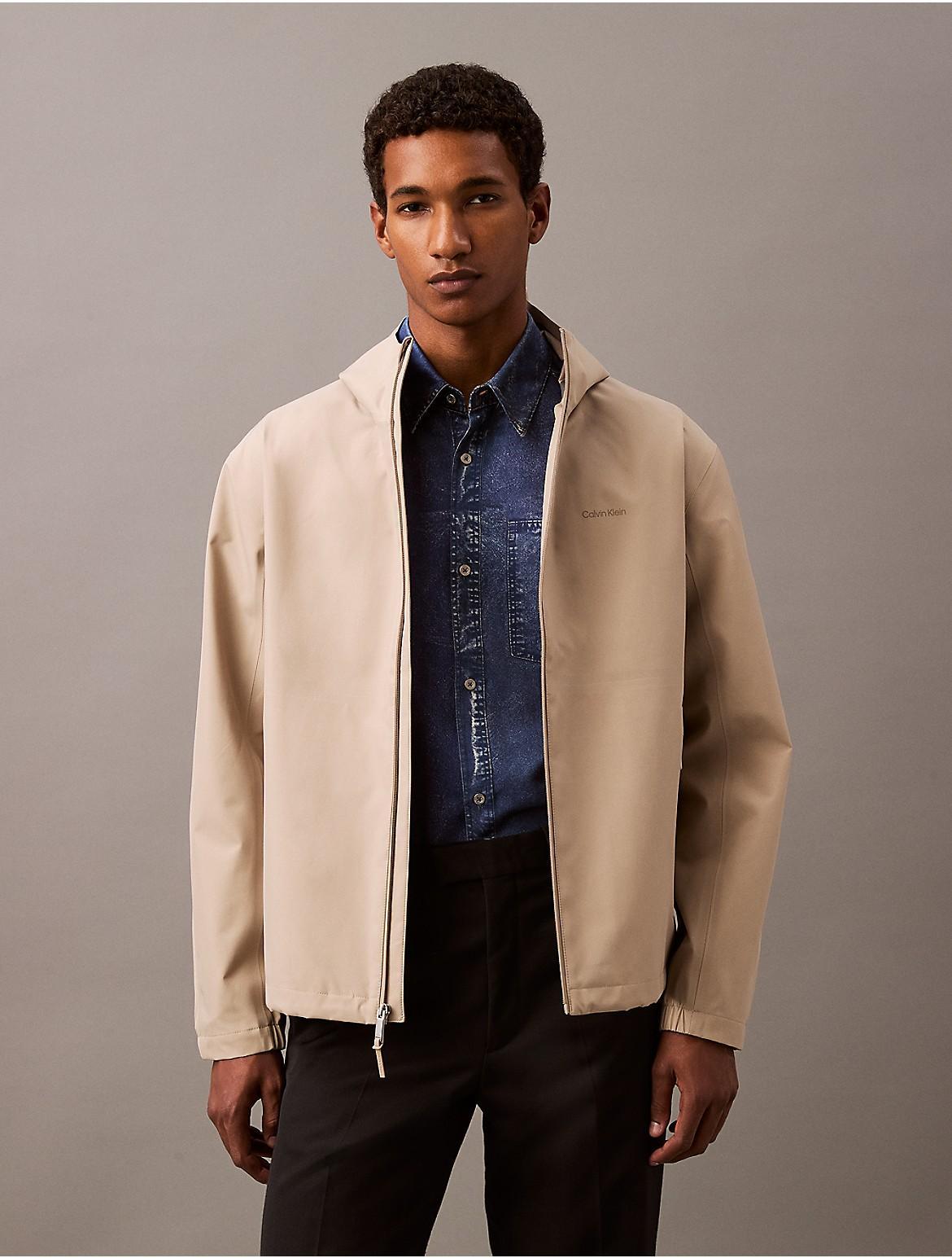 Calvin Klein Men's Water Resistant Unlined Rain Jacket - Black - M Product Image