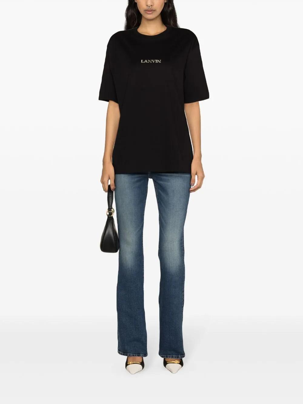 logo-embroidered cotton T-shirt Product Image