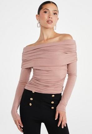Ruched Off Shoulder Top Product Image