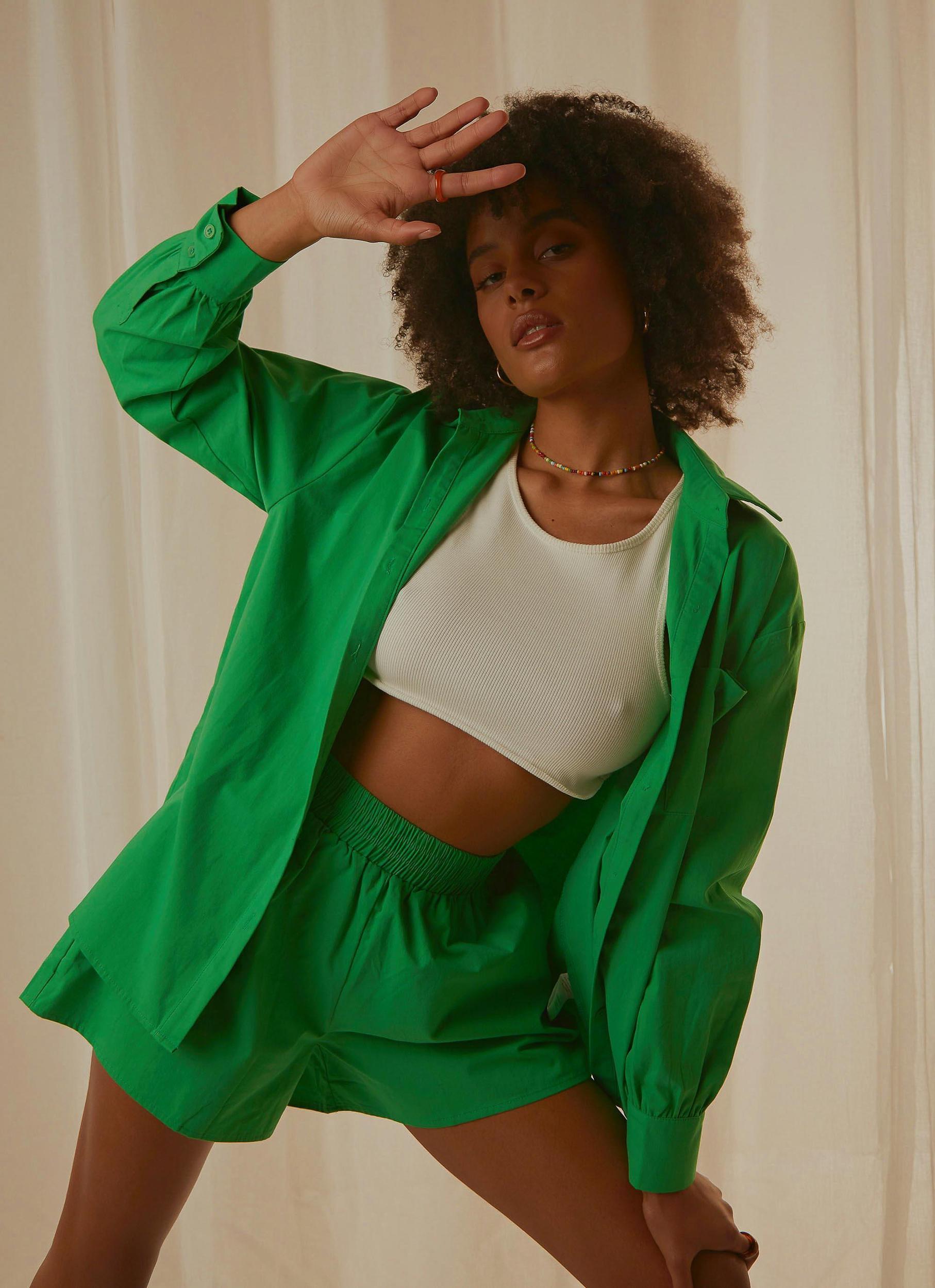 Daydreams Shirt - Jade Green Female Product Image