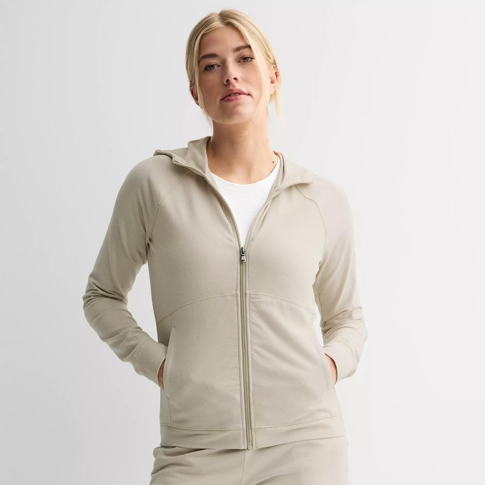 Petite Tek Gear® Essential Zip-Up Hooded Jacket, Women's, Size: Medium Petite, Ostego Bay Product Image