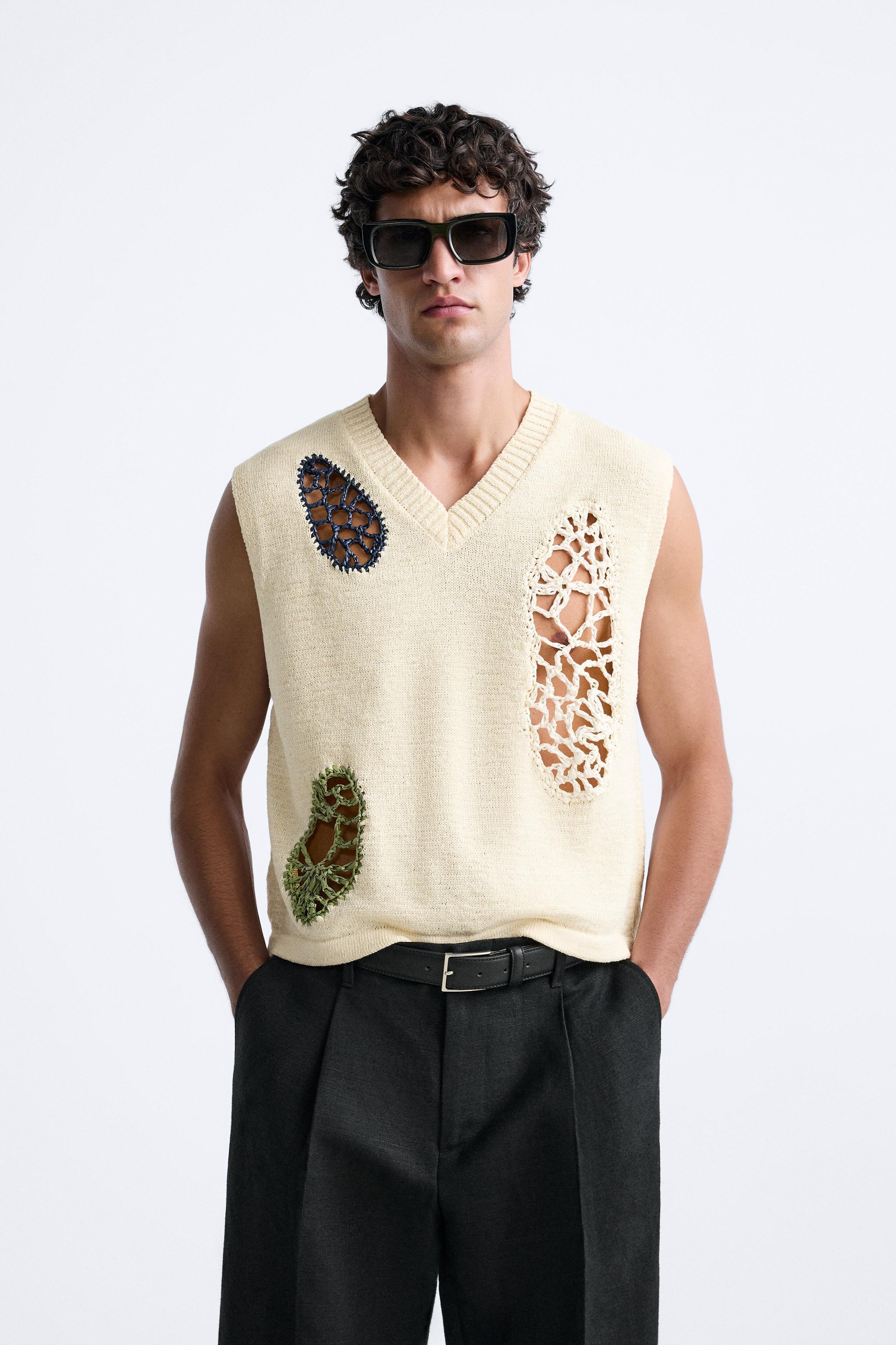 CROCHET JACQUARD VEST Product Image