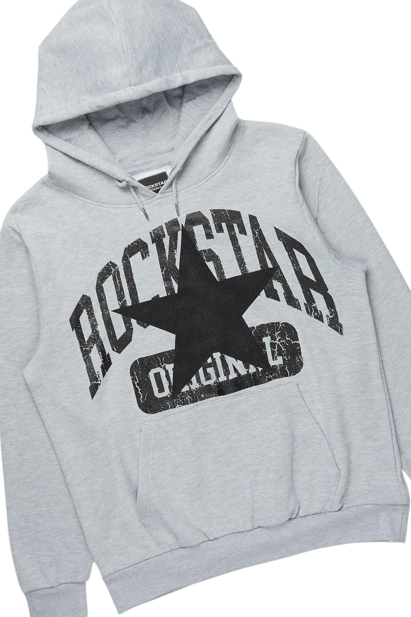 Mallor Heather Grey Baggy Stacked Hoodie Track Set Male Product Image