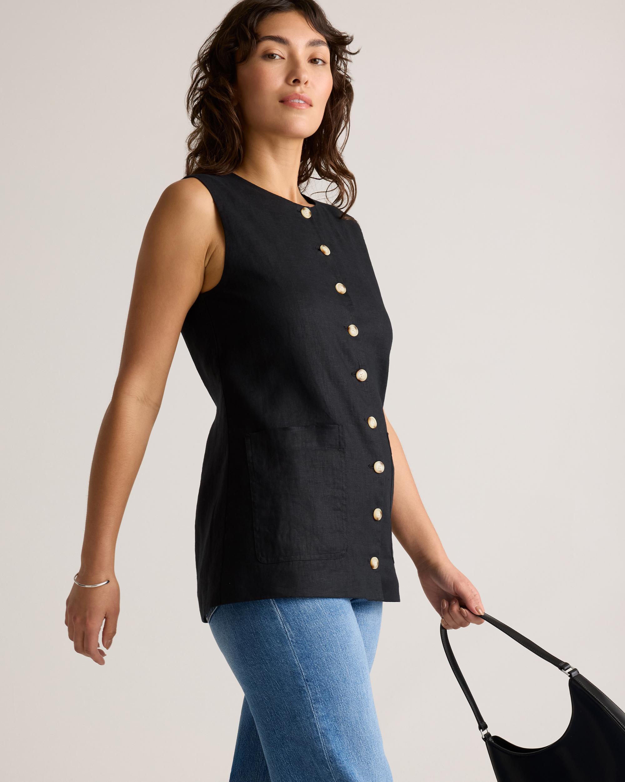 Quince | Women's 100% European Linen Longline Vest Product Image