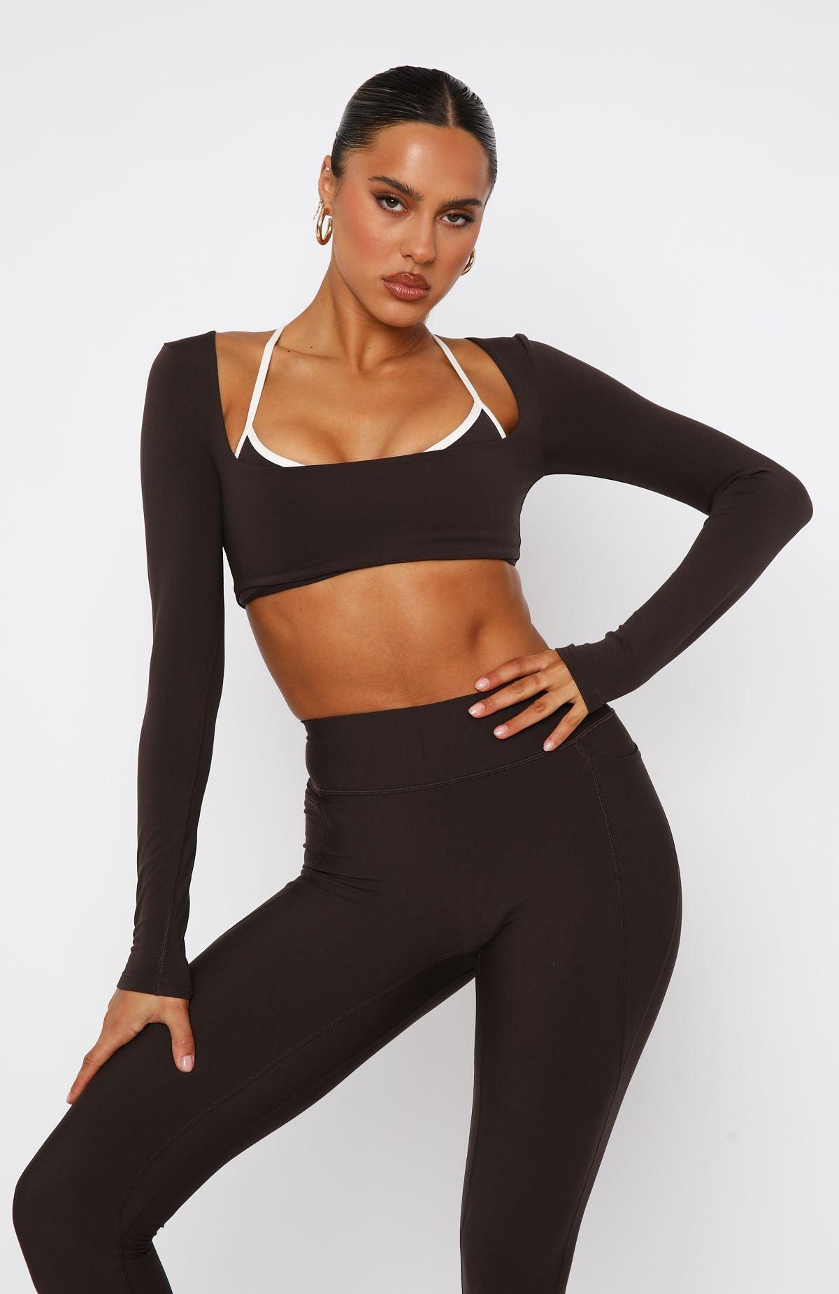 Thriving Long Sleeve Crop Espresso Product Image