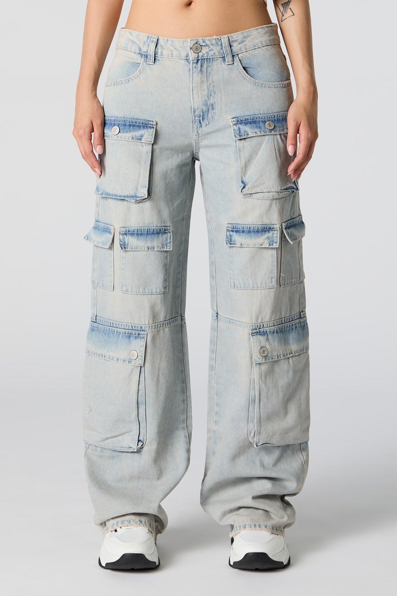 Mid Rise 8 Pocket Cargo Jean Female Product Image