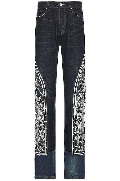 Who Decides War by Ev Bravado Cowboy Denim Jean in Indigo - Denim-Dark. Size 30 (also in ). Product Image