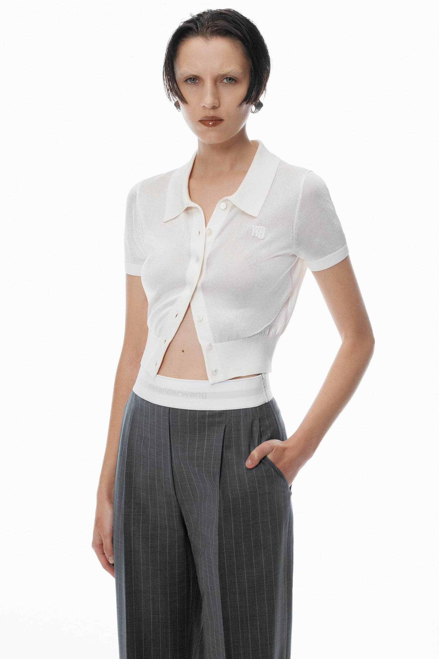 High-waisted Pleat Pant With Logo Elastic Product Image