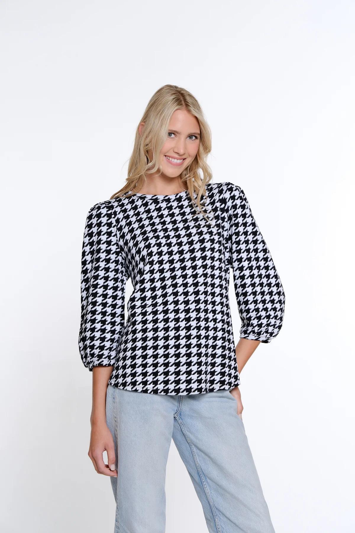 Houndstooth Knit Top Product Image