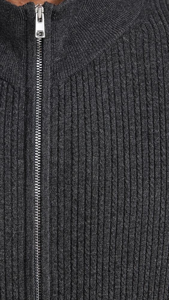 Theory Riland FZ Cable Sweater in Light Bilen | Shopbop Product Image