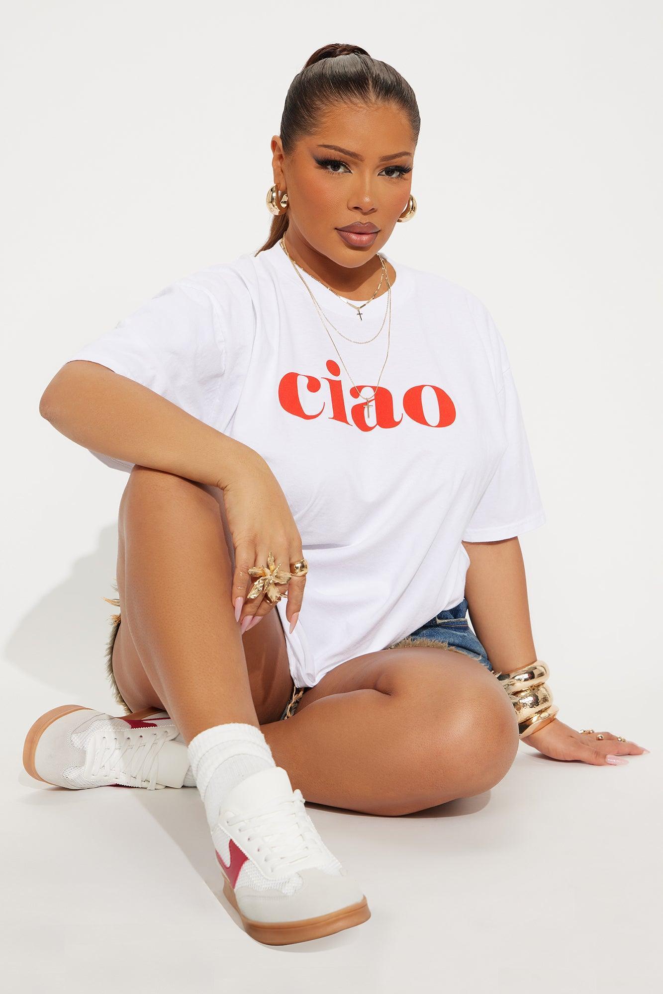 CIAO Washed Oversized Tee - White Product Image