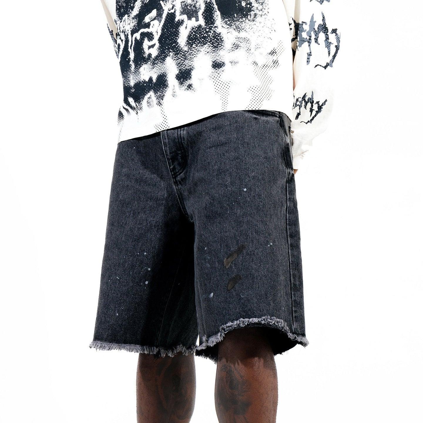 Berry Wide Denim Short - Vintage Black Male Product Image