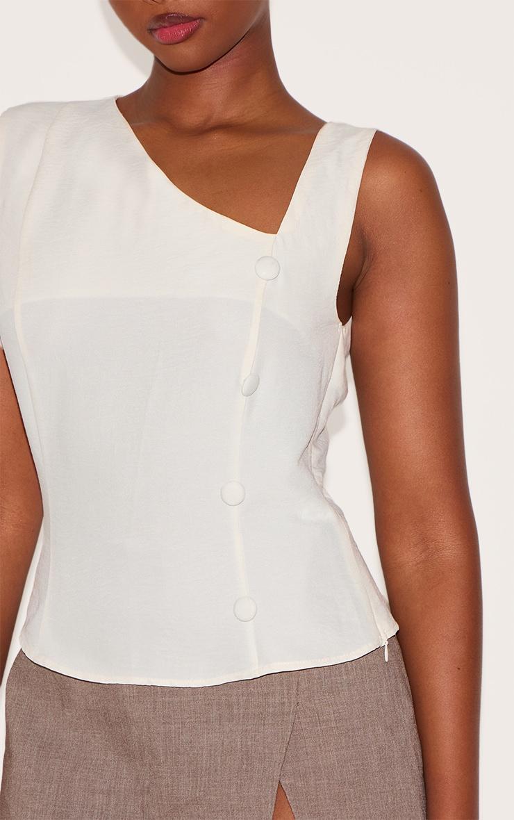 Cream Asymmetric Fitted Vest Product Image
