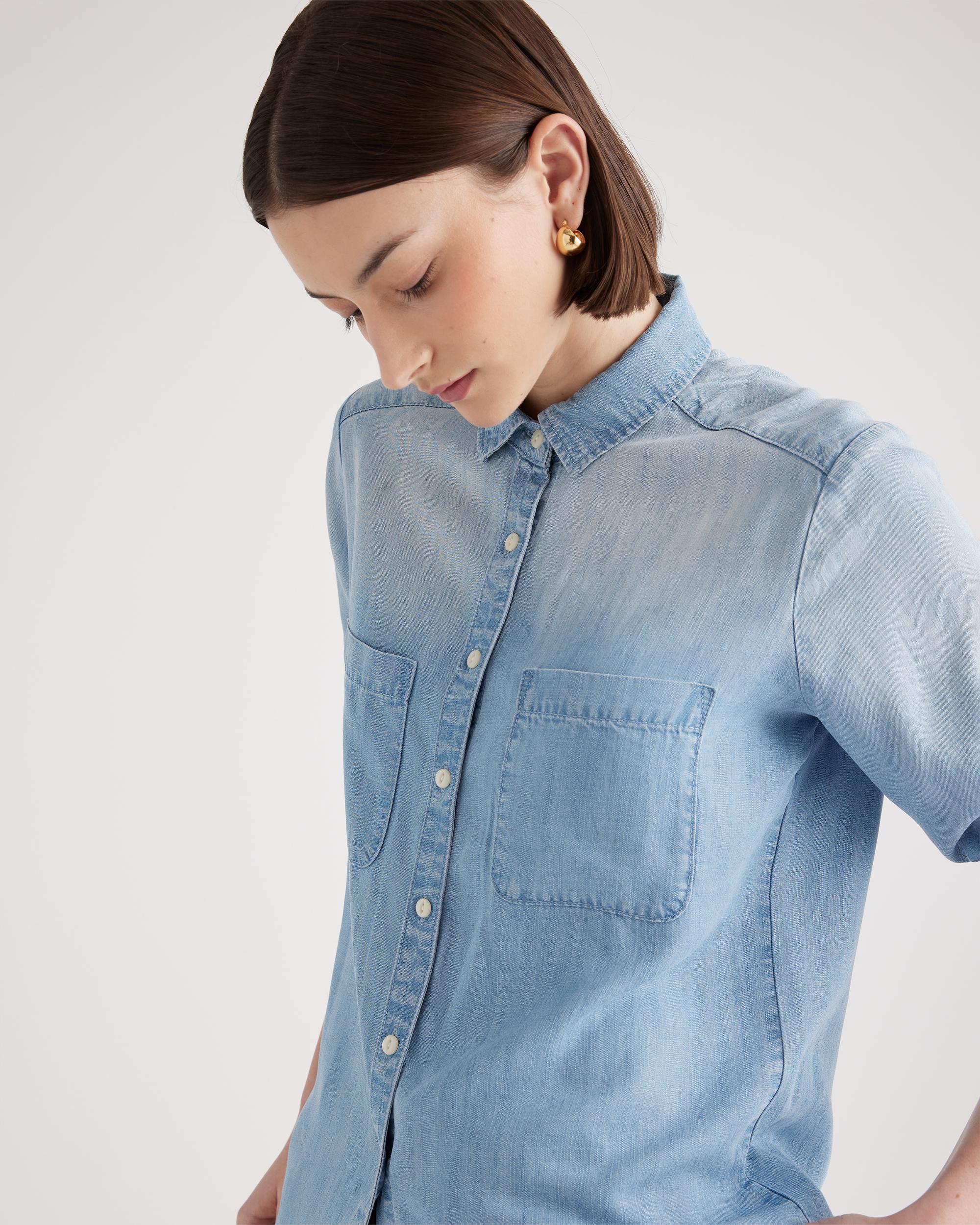 Quince | Women's Chambray Tencel Long Sleeve Shirt Product Image