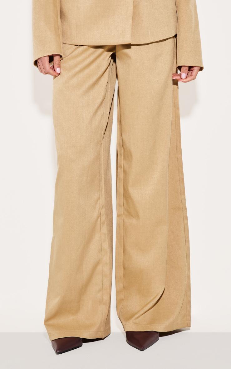  Sand Woven Tailored Wide Leg Pants Product Image