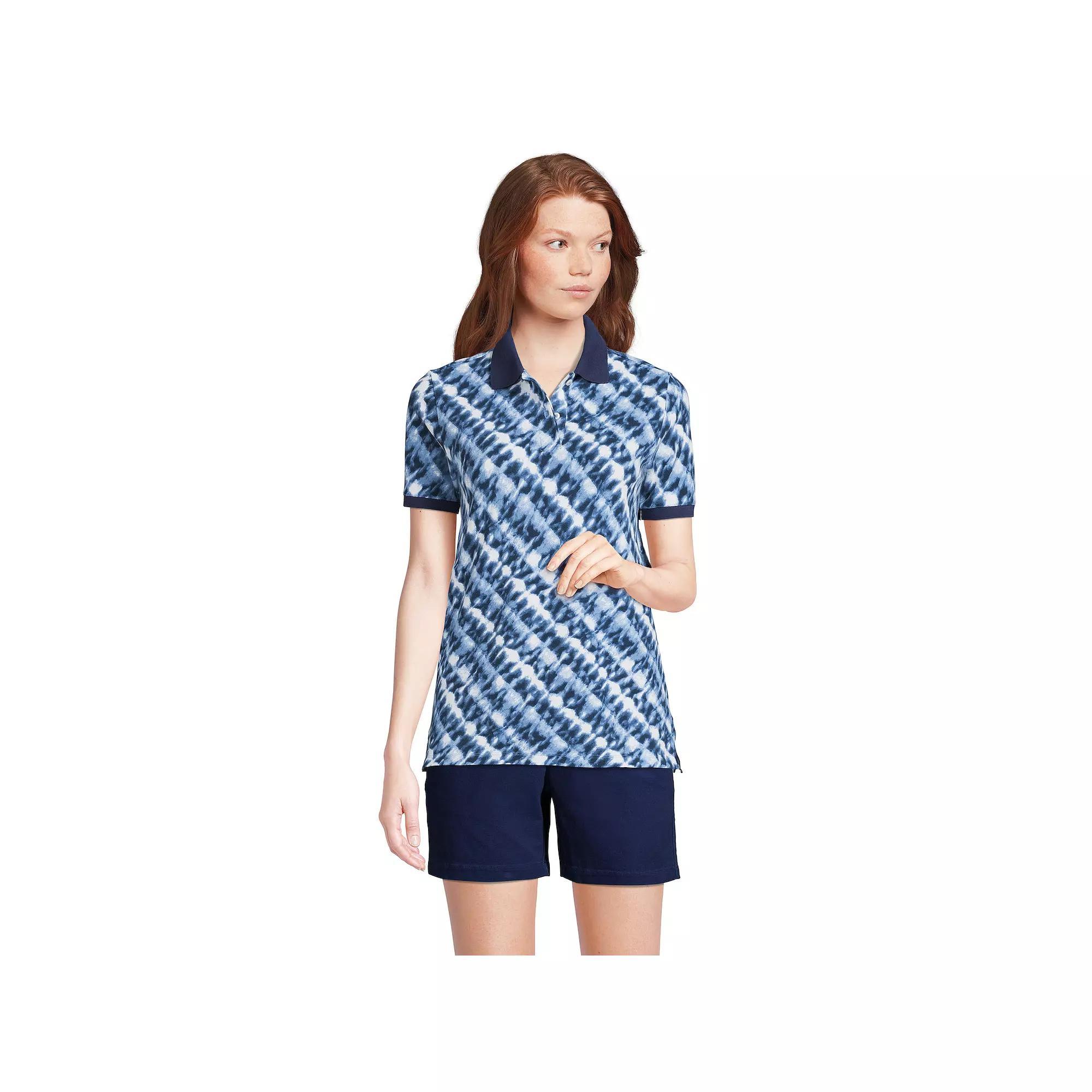 Womens Lands End Mesh Polo Shirt Product Image