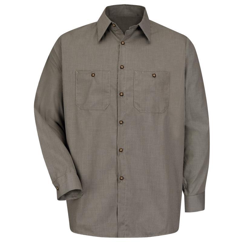 Red Kap Men's Long Sleeve Microcheck Uniform Shirt Product Image